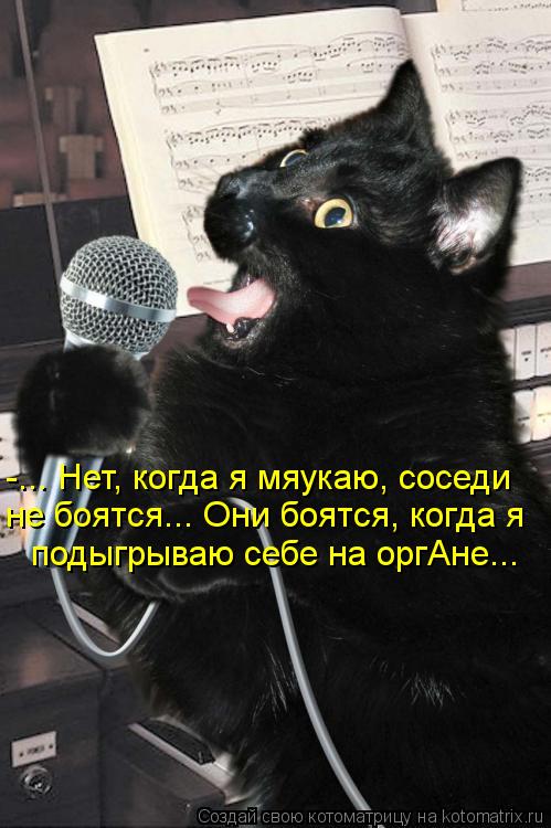 -... Нет, когда я мяукаю, соседи не боятся... Они боятся, когда я подыгрываю себе на оргАне...... Котоматрица: -... Нет, когда я мяукаю, соседи не боятся... Они боятся, когда я подыгрываю себе на оргАне...