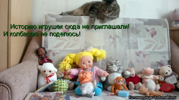 Котоматрица: Историю игрушек сюда не приглашали! И колбасою не поделюсь!