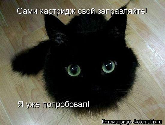 Котоматрица: Сами картридж свой заправляйте! Я уже попробовал!