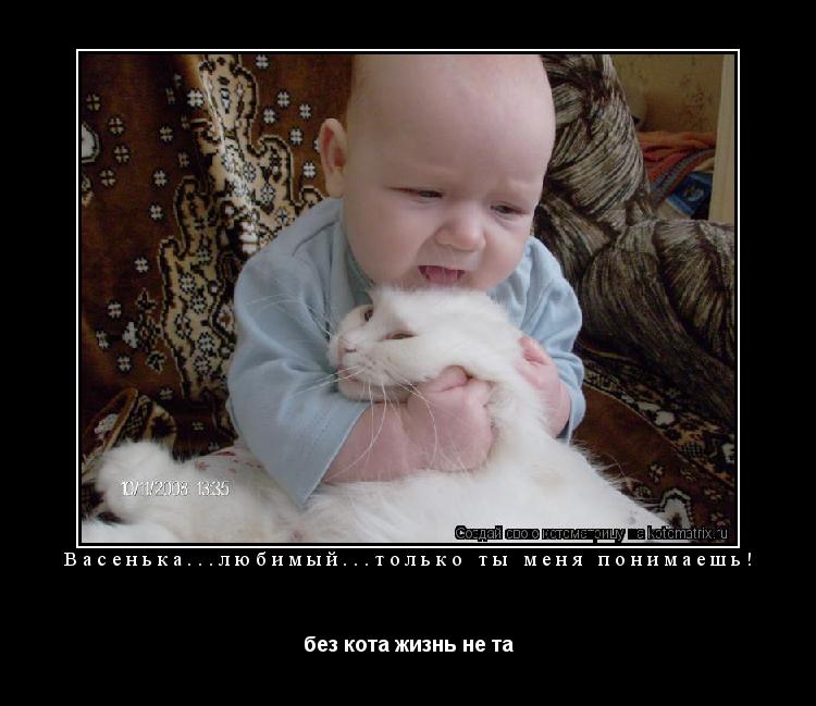 Котоматрица: Васенька...любимый...только ты меня понимаешь! без кота жизнь не та