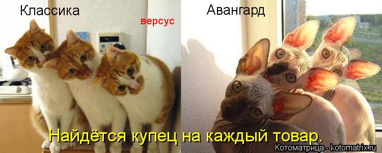 Классика версус Авангард Найдётся купец на каждый товар.... Котоматрица: Классика версус Авангард Найдётся купец на каждый товар.