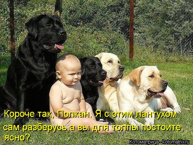 Короче так, Полкан. Я с этим лантухом сам разберусь,а вы для толпы постоите, ясно?... Котоматрица: Короче так, Полкан. Я с этим лантухом сам разберусь,а вы для толпы постоите, ясно?