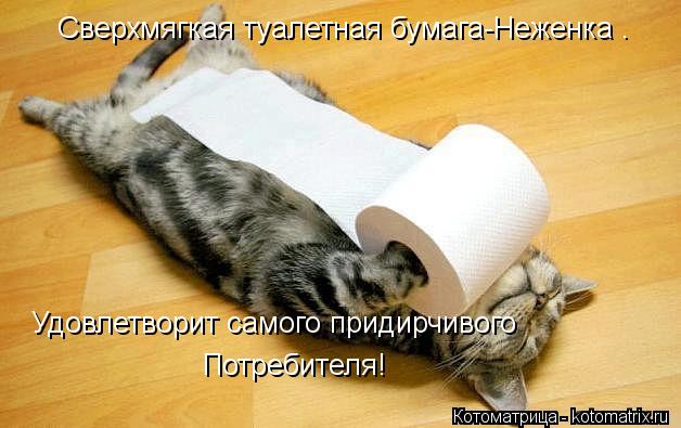 Сверхмягкая туалетная бумага-Неженка . Удовлетворит самого придирчивого Потребителя!... Котоматрица: Сверхмягкая туалетная бумага-Неженка . Удовлетворит самого придирчивого Потребителя!
