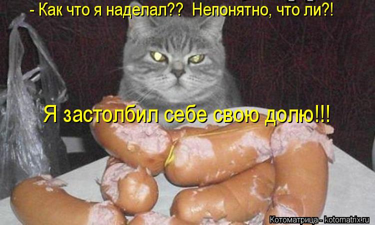 Я застолбил себе свою долю!!! - Как что я наделал?? Непонятно, что ли?!... Котоматрица: Я застолбил себе свою долю!!! - Как что я наделал?? Непонятно, что ли?!