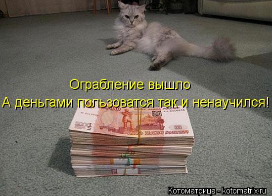 Ограбление вышло Ограбление вышло А деньгами пользоватся так и ненаучился!... Котоматрица: Ограбление вышло Ограбление вышло А деньгами пользоватся так и ненаучился!