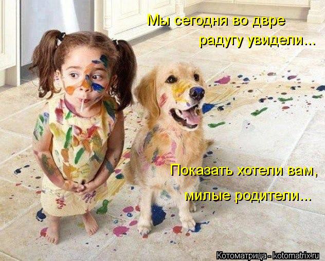 Мы сегодня во двре радугу увидели... Показать хотели вам, милые родители...... Котоматрица: Мы сегодня во двре радугу увидели... Показать хотели вам, милые родители...
