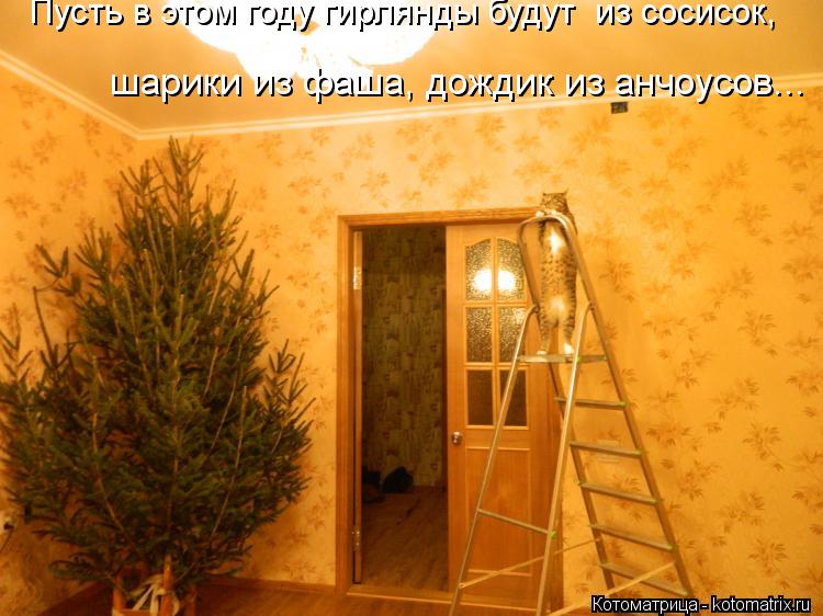 шарики из фаша, дождик из анчоусов... Пусть в этом году гирлянды будут из сосисок,... Котоматрица: шарики из фаша, дождик из анчоусов... Пусть в этом году гирлянды будут из сосисок,