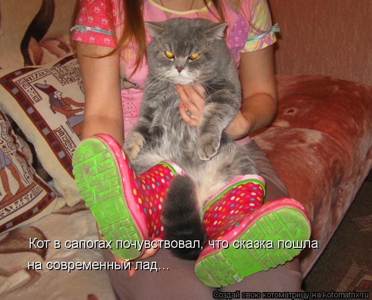 Кот в сапогах почувствовал, что сказка пошла на современный лад...... Котоматрица: Кот в сапогах почувствовал, что сказка пошла на современный лад...