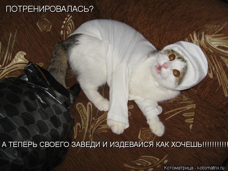 ПОТРЕНИРОВАЛАСЬ? А ТЕПЕРЬ СВОЕГО ЗАВЕДИ И ИЗДЕВАЙСЯ КАК ХОЧЕШЬ!!!!!!!!!!!!... Котоматрица: ПОТРЕНИРОВАЛАСЬ? А ТЕПЕРЬ СВОЕГО ЗАВЕДИ И ИЗДЕВАЙСЯ КАК ХОЧЕШЬ!!!!!!!!!!!!
