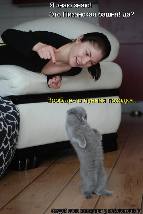 Котоматрица: Я знаю знаю! Это Пизанская башня! да? Вообще-то лунная походка...