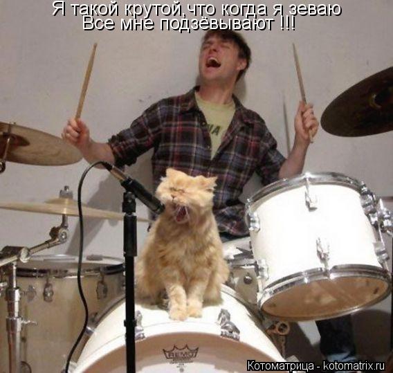 Котоматрица: Я такой крутой,что когда я зеваю Все мне подзёвывают !!!