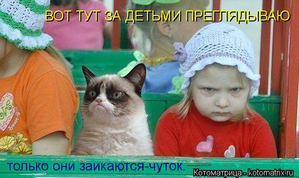ВОТ ТУТ ЗА ДЕТЬМИ ПРЕГЛЯДЫВАЮ только они заикаются-чуток.... Котоматрица: ВОТ ТУТ ЗА ДЕТЬМИ ПРЕГЛЯДЫВАЮ только они заикаются-чуток.