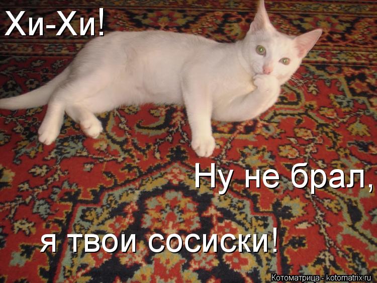 Хи-Хи Ну не брал, ! я твои сосиски!... Котоматрица: Хи-Хи Ну не брал, ! я твои сосиски!