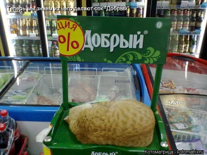 Теперь мы знаем из чего делают сок "Добрый"... Котоматрица: Теперь мы знаем из чего делают сок "Добрый"