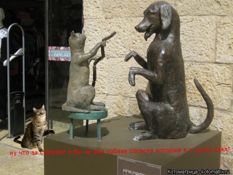 ну что за статуйя? я бы не дал собаке сосиски которые я с кухни взял!... Котоматрица: ну что за статуйя? я бы не дал собаке сосиски которые я с кухни взял!