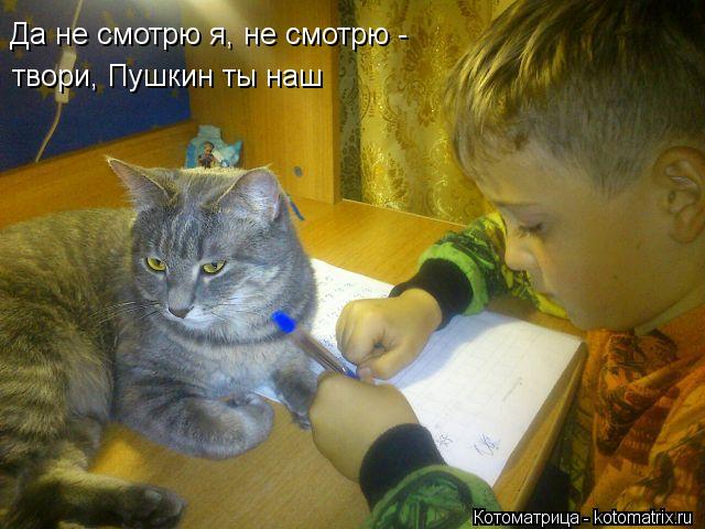 Да не смотрю я, не смотрю - твори, Пушкин ты наш... Котоматрица: Да не смотрю я, не смотрю - твори, Пушкин ты наш