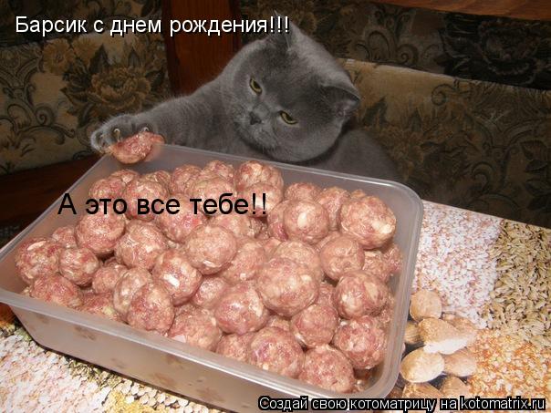 Барсик с днем рождения!!! А это все тебе!!... Котоматрица: Барсик с днем рождения!!! А это все тебе!!