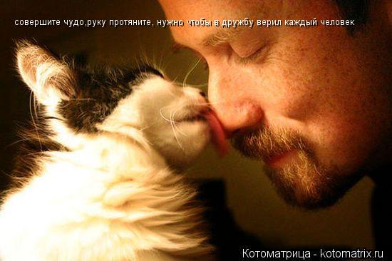 совершите чудо,руку протяните, нужно чтобы в дружбу верил каждый человек... Котоматрица: совершите чудо,руку протяните, нужно чтобы в дружбу верил каждый человек