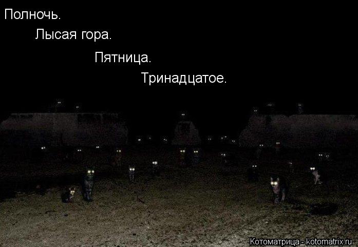 Лысая гора. Пятница. Тринадцатое. Полночь.... Котоматрица: Лысая гора. Пятница. Тринадцатое. Полночь.