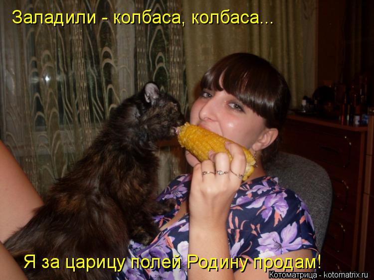 Заладили - колбаса, колбаса... Я за царицу полей Родину продам!... Котоматрица: Заладили - колбаса, колбаса... Я за царицу полей Родину продам!
