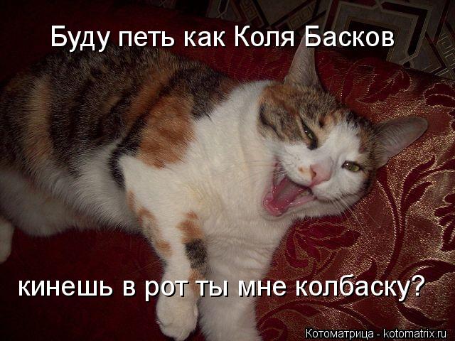 Буду петь как Коля Басков кинешь в рот ты мне колбаску?... Котоматрица: Буду петь как Коля Басков кинешь в рот ты мне колбаску?