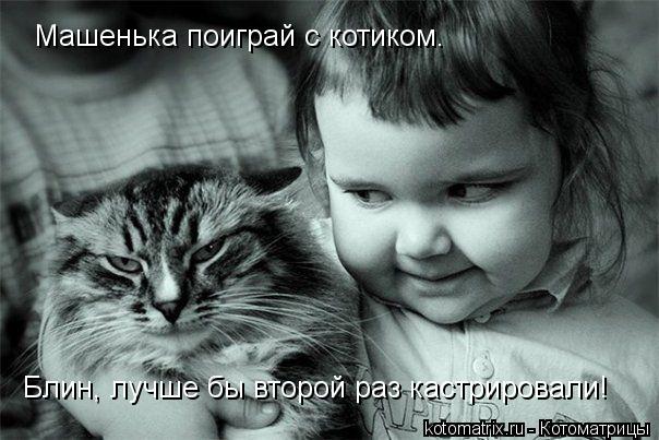 Машенька поиграй с котиком. Блин, лучше бы второй раз кастрировали!... Котоматрица: Машенька поиграй с котиком. Блин, лучше бы второй раз кастрировали!