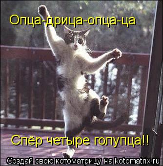 Опца-дрица-опца-ца Спёр четыре голупца!!... Котоматрица: Опца-дрица-опца-ца Спёр четыре голупца!!
