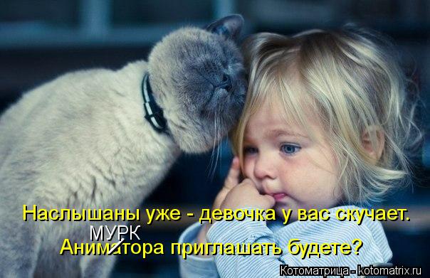 Наслышаны уже - девочка у вас скучает. Аниматора приглашать будете? / МУРК... Котоматрица: Наслышаны уже - девочка у вас скучает. Аниматора приглашать будете? / МУРК