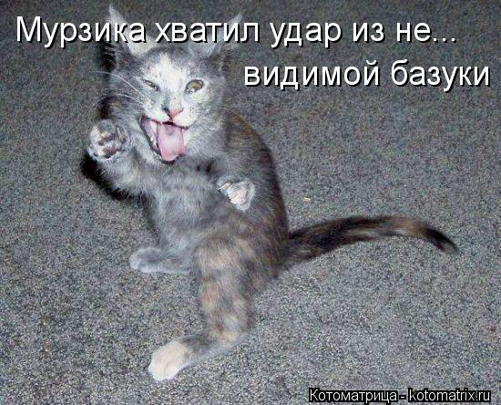 Мурзика хватил удар из не... видимой базуки... Котоматрица: Мурзика хватил удар из не... видимой базуки
