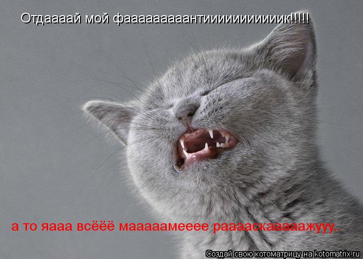Отдаааай мой фааааааааантииииииииииик!!!!! а то яааа всёёё мааааамееее рааааскааааажууу..... Котоматрица: Отдаааай мой фааааааааантииииииииииик!!!!! а то яааа всёёё мааааамееее рааааскааааажууу..