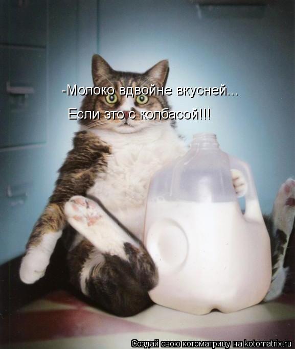 -Молоко вдвойне вкусней... Если это с колбасой!!!... Котоматрица: -Молоко вдвойне вкусней... Если это с колбасой!!!