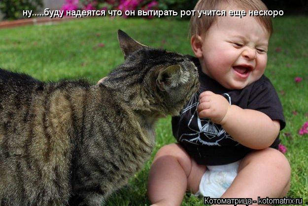 ну.....буду надеятся что он вытирать рот учится еще нескоро... Котоматрица: ну.....буду надеятся что он вытирать рот учится еще нескоро