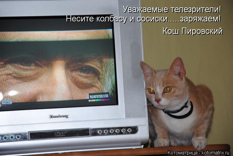 Уважаемые телезрители! Несите колбасу и сосиски.....заряжаем! Кош Пировский... Котоматрица: Уважаемые телезрители! Несите колбасу и сосиски.....заряжаем! Кош Пировский