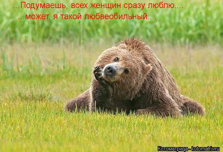 ...Подумаешь, всех женщин сразу люблю.... ...может, я такой любвеобильный....... Котоматрица: ...Подумаешь, всех женщин сразу люблю.... ...может, я такой любвеобильный....