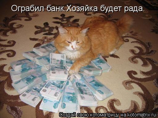 Ограбил банк.Хозяйка будет рада.... Котоматрица: Ограбил банк.Хозяйка будет рада.