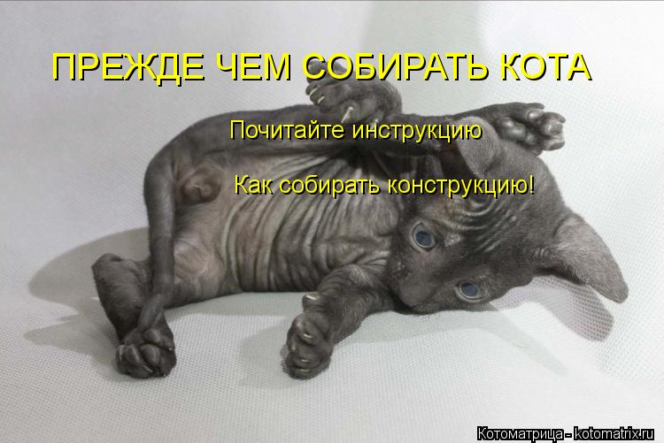 ПРЕЖДЕ ЧЕМ СОБИРАТЬ КОТА Почитайте инструкцию Как собирать конструкцию!... Котоматрица: ПРЕЖДЕ ЧЕМ СОБИРАТЬ КОТА Почитайте инструкцию Как собирать конструкцию!