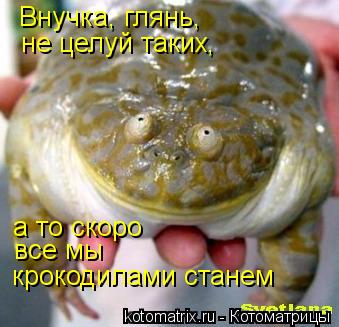Внучка, глянь, не целуй таких, а то скоро все мы крокодилами станем... Котоматрица: Внучка, глянь, не целуй таких, а то скоро все мы крокодилами станем