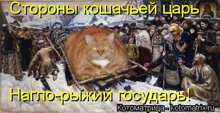 Стороны кошачьей царь Нагло-рыжий государь!... Котоматрица: Стороны кошачьей царь Нагло-рыжий государь!