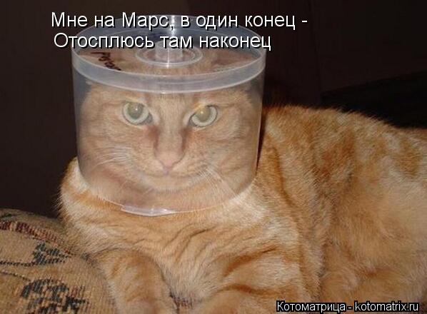 Мне на Марс, в один конец - Отосплюсь там наконец... Котоматрица: Мне на Марс, в один конец - Отосплюсь там наконец