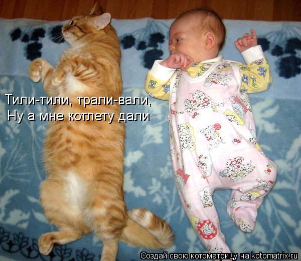 Тили-тили, трали-вали, Ну а мне котлету дали... Котоматрица: Тили-тили, трали-вали, Ну а мне котлету дали
