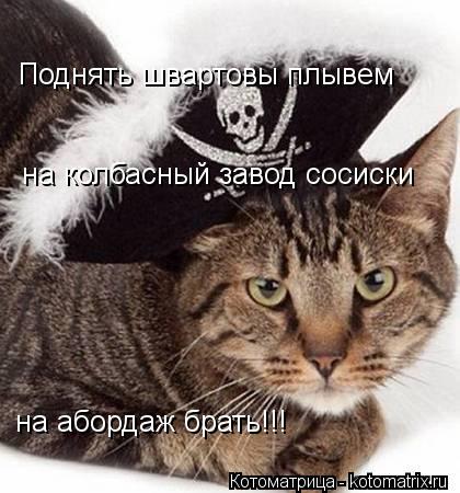 Поднять швартовы плывем на колбасный завод сосиски на абордаж брать!!!... Котоматрица: Поднять швартовы плывем на колбасный завод сосиски на абордаж брать!!!
