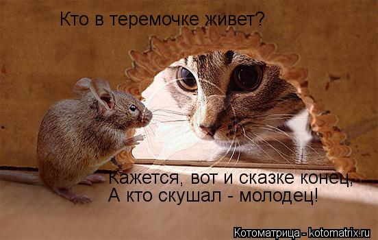 Кто в теремочке живет? Кажется, вот и сказке конец, А кто скушал - молодец!... Котоматрица: Кто в теремочке живет? Кажется, вот и сказке конец, А кто скушал - молодец!