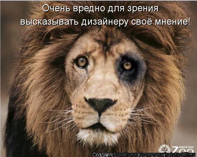 Очень вредно для зрения высказывать дизайнеру своё мнение!... Котоматрица: Очень вредно для зрения высказывать дизайнеру своё мнение!