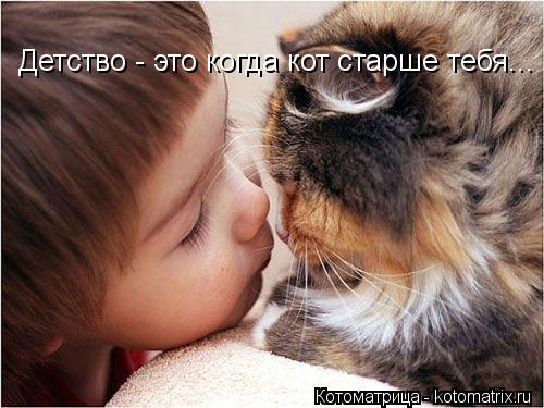 Детство - это когда кот старше тебя...... Котоматрица: Детство - это когда кот старше тебя...