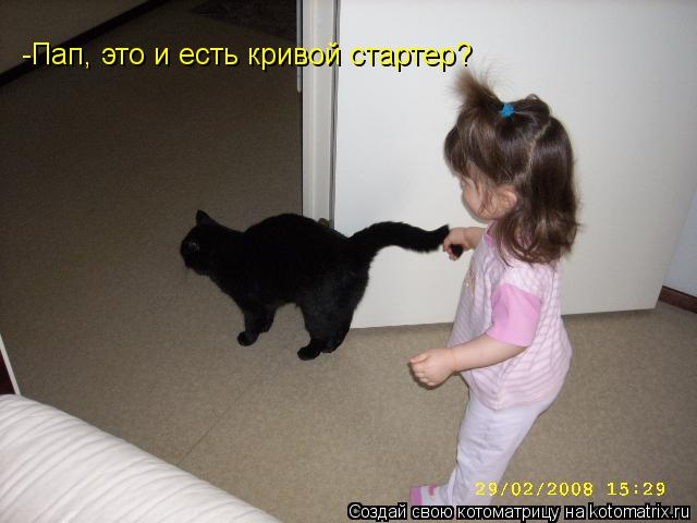 -Пап, это и есть кривой стартер?... Котоматрица: -Пап, это и есть кривой стартер?