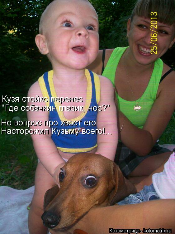Но вопрос про хвост его Насторожил Кузьму всего!... Кузя стойко перенес: "Где собачкин глазик, нос?"... Котоматрица: Но вопрос про хвост его Насторожил Кузьму всего!... Кузя стойко перенес: "Где собачкин глазик, нос?"