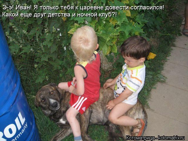 Котоматрица: Э-э! Иван! Я только тебя к царевне довести согласился! Какой еще друг детства и ночной клуб?!