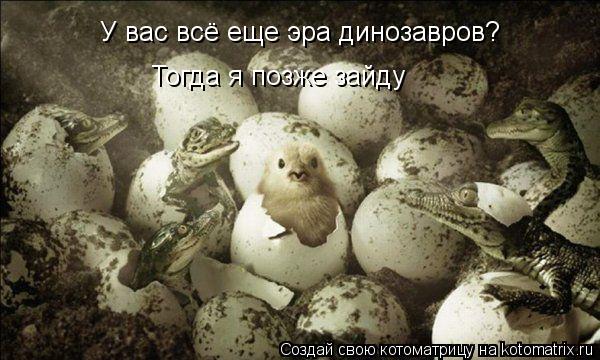 У вас всё еще эра динозавров? Тогда я позже зайду... Котоматрица: У вас всё еще эра динозавров? Тогда я позже зайду