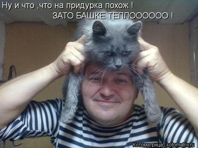 Ну и что ,что на придурка похож ! ЗАТО БАШКЕ ТЕПЛОООООО !... Котоматрица: Ну и что ,что на придурка похож ! ЗАТО БАШКЕ ТЕПЛОООООО !