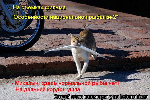 "Особенности национальной рыбалки-2" На съемках фильма - Михалыч, здесь нормальной рыбы нет! На даль... Котоматрица: "Особенности национальной рыбалки-2" На съемках фильма - Михалыч, здесь нормальной рыбы нет! На дальний кордон ушла!